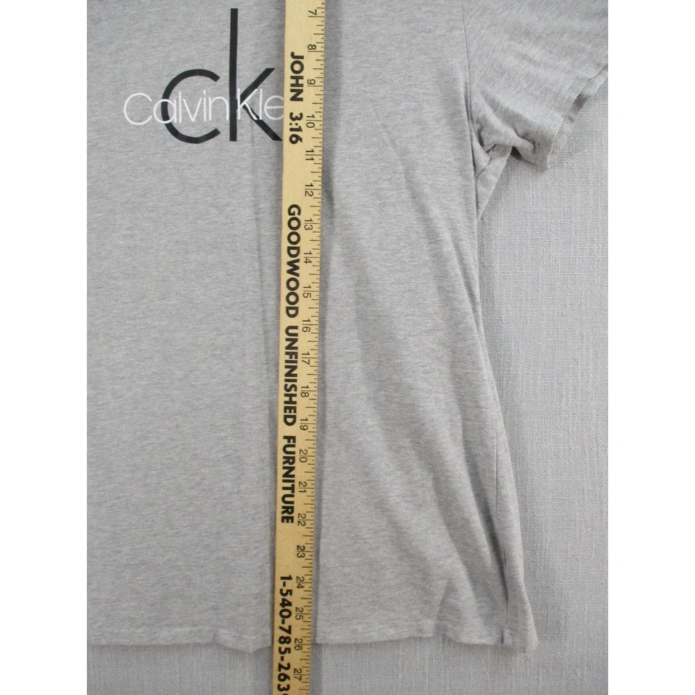 Calvin Klein Sleepwear Womens Large Gray Logo Short Sleeve T-Shirt Lounge top